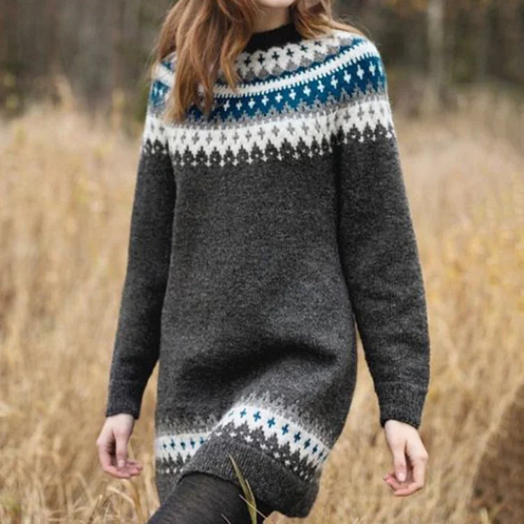 LIZZIE™ – Midi Sweter z Długim Rękawem