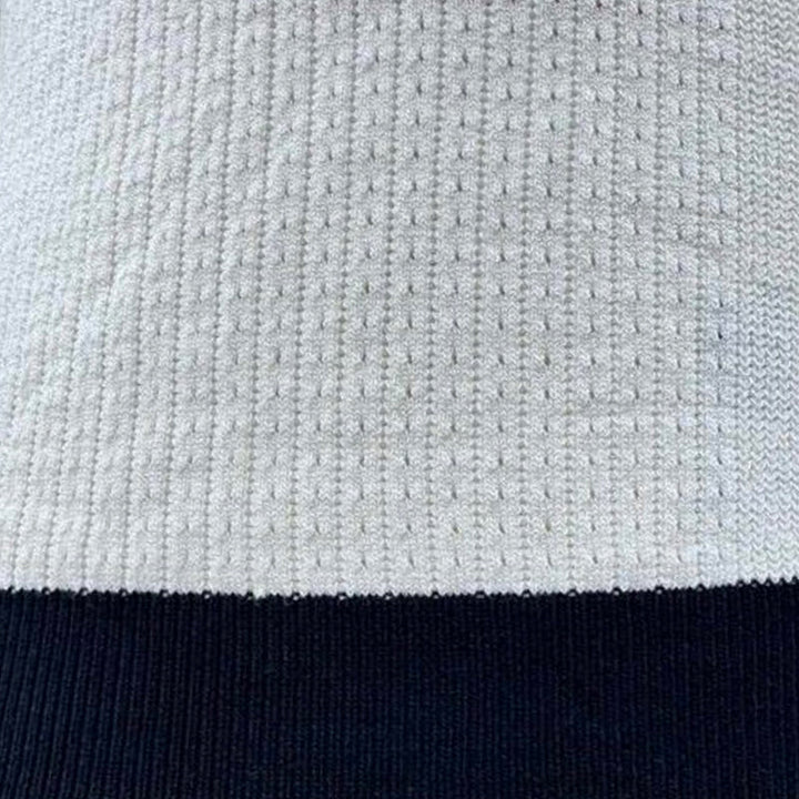 Męski Casual Sweter z Kontrastowym Kolorem V-Neck Slim Fit Krótki Rękaw T-Shirt MTA1727C6M