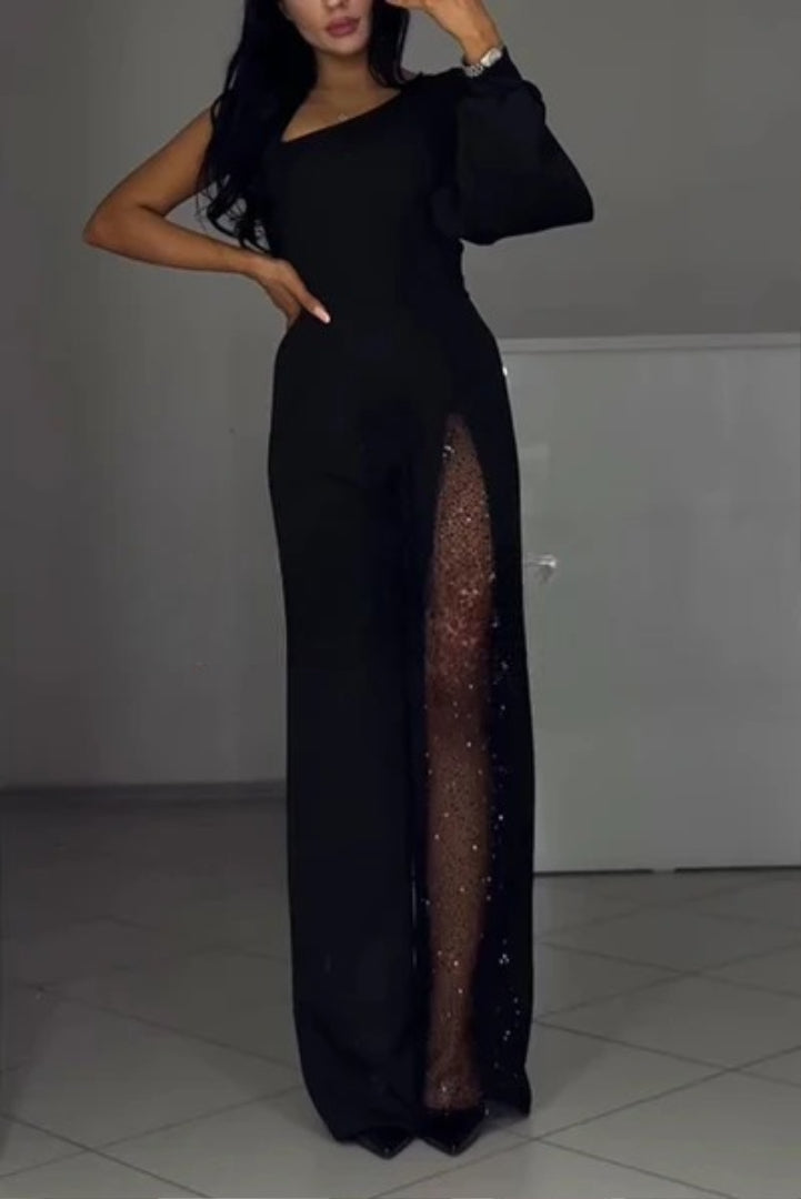 Adriana - Klasyczny kombinezon z przezroczystością