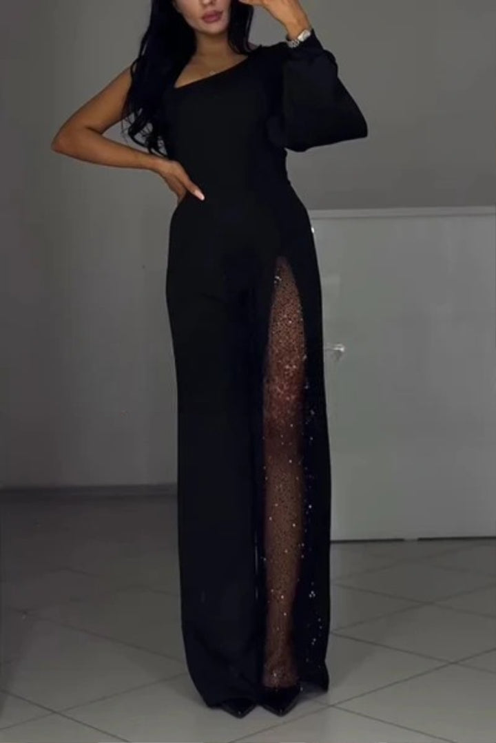 Adriana - Klasyczny kombinezon z przezroczystością