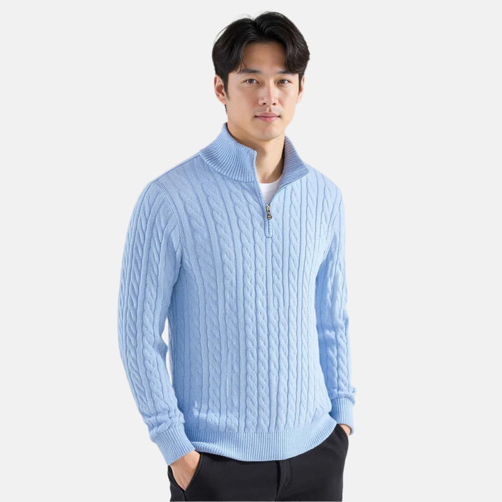 Corleone Classics – Sweter Dzianinowy z Półzamkiem
