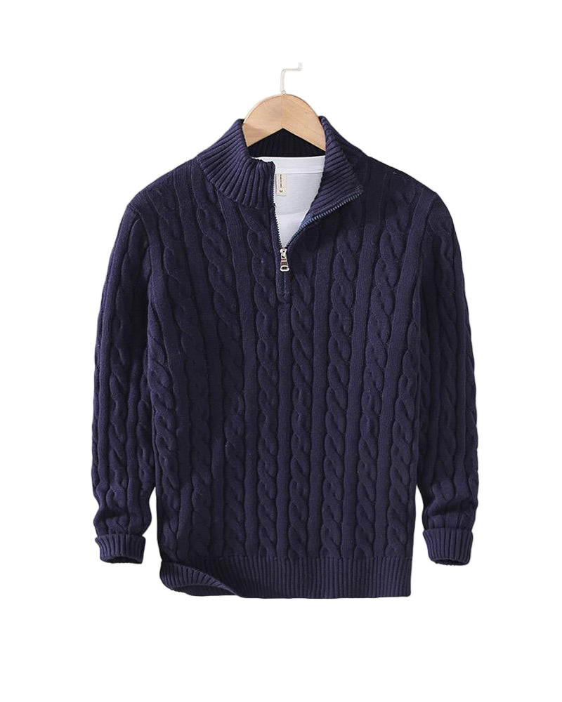 Corleone Classics – Sweter Dzianinowy z Półzamkiem