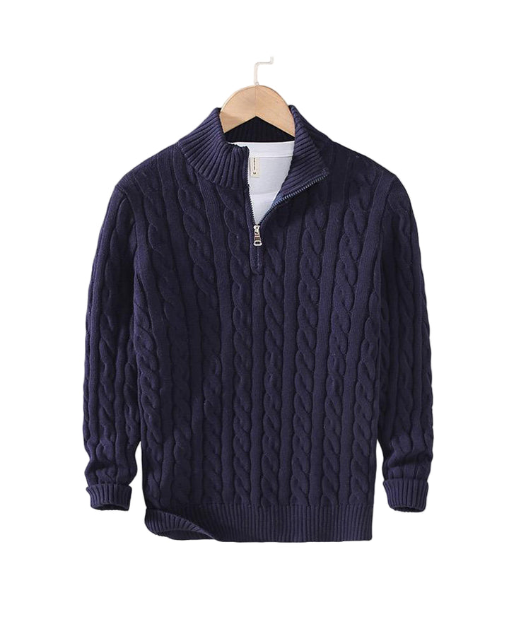 Corleone Classics – Sweter Dzianinowy z Półzamkiem