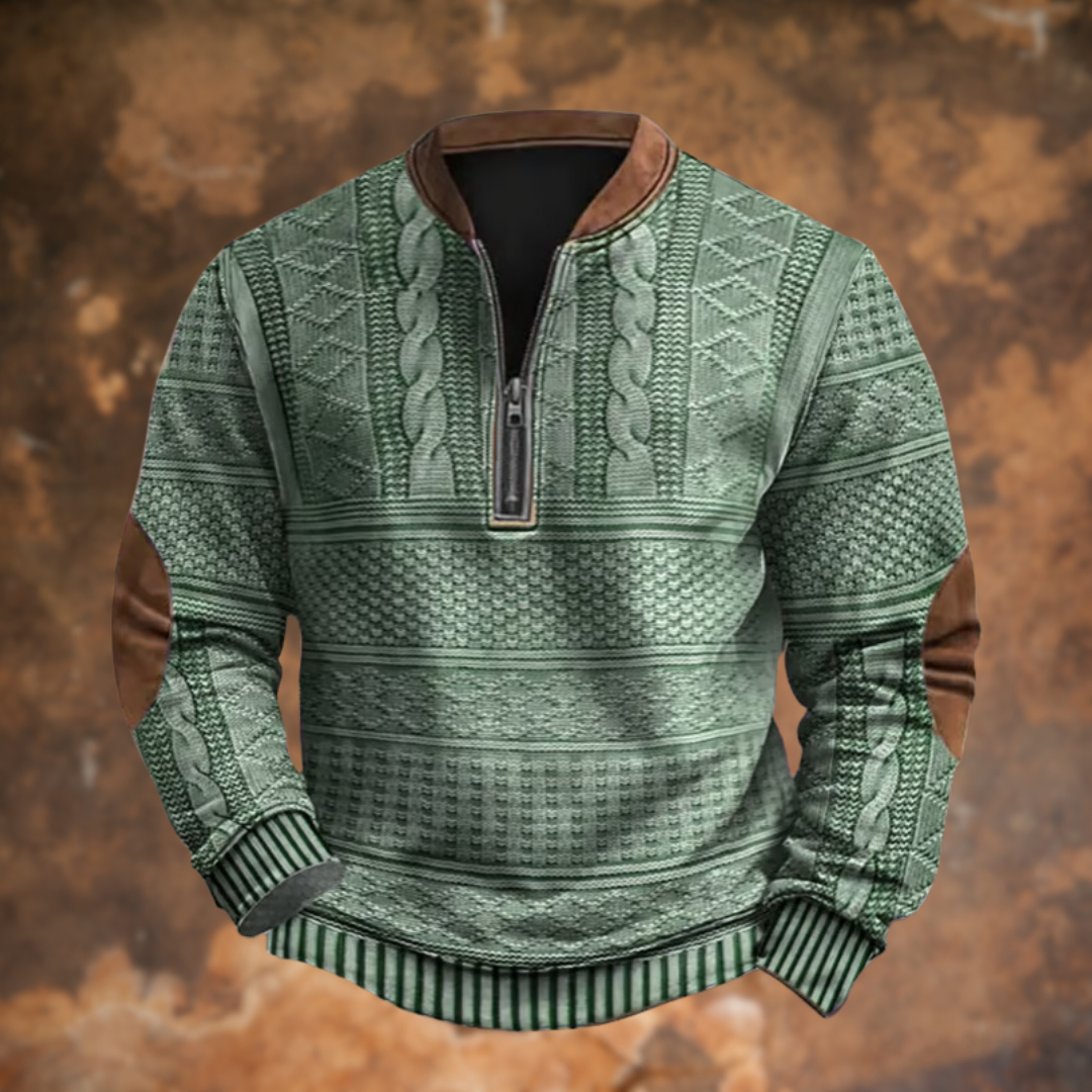 Anton – Sweter z dzianiny z detalem na zamek