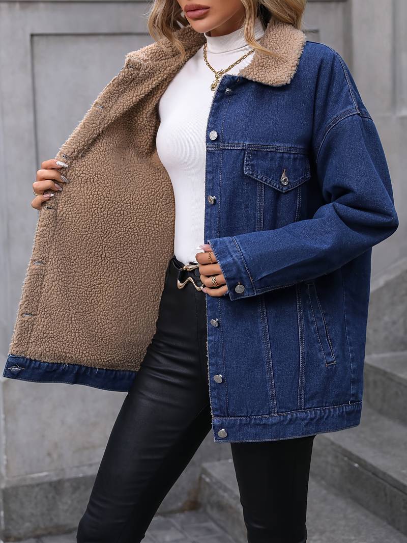 Linda | Casual Denim Jacket With Fleece Lining