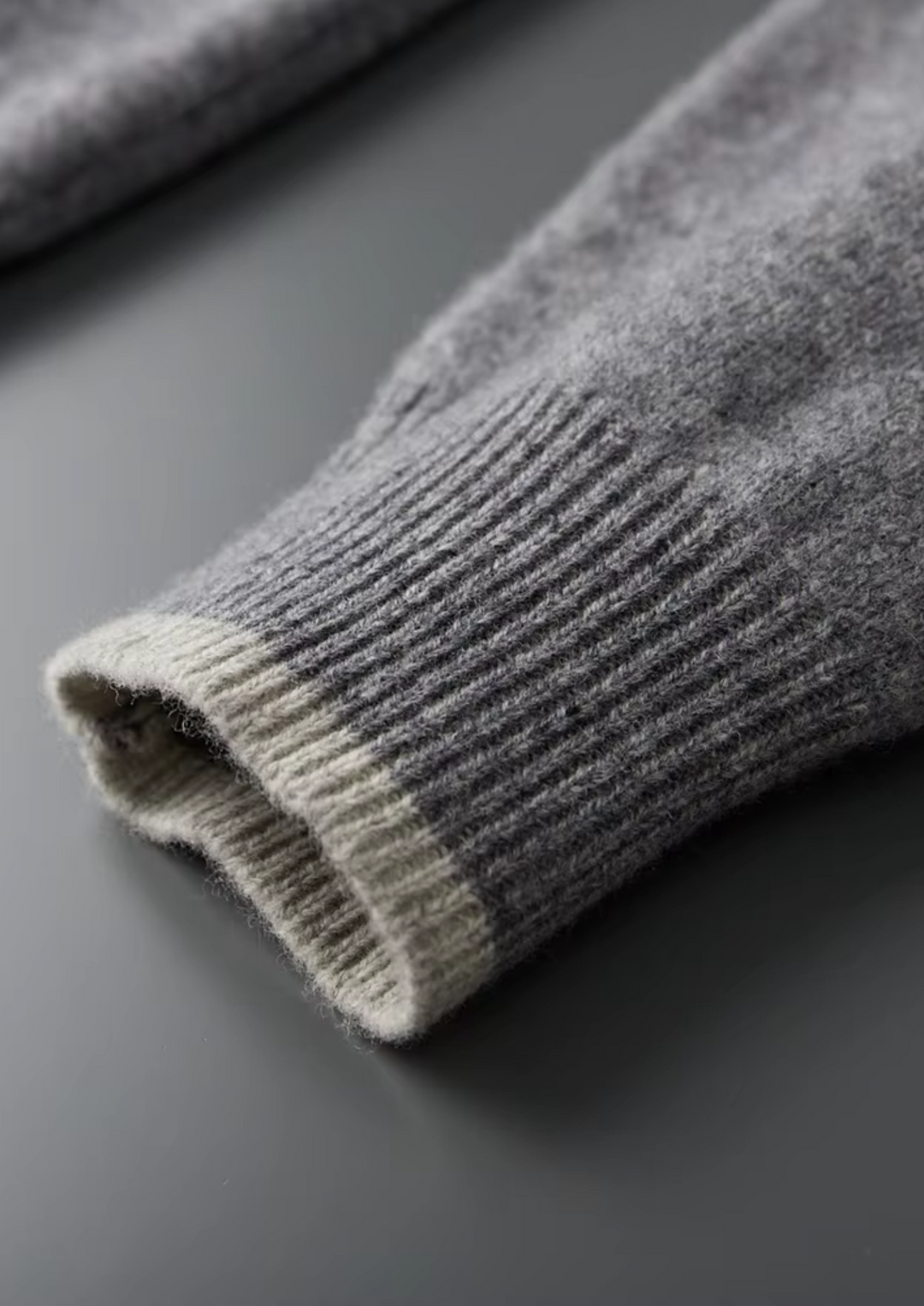 KARDIGAN MERINO ZIP W DWUKOLORZE
