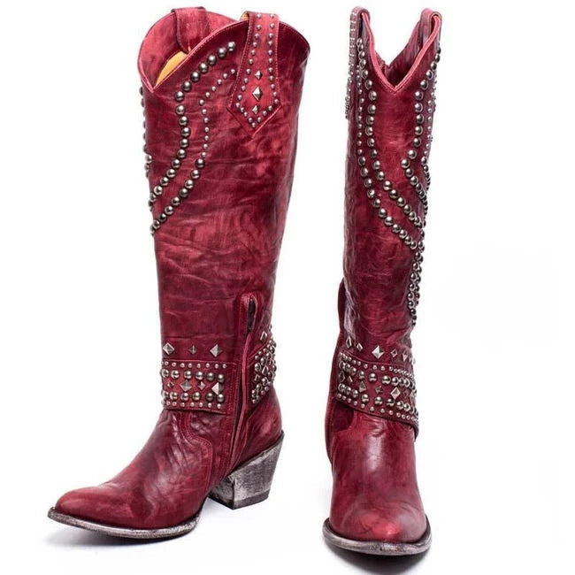 Noelle - Retro High Ankle Boots