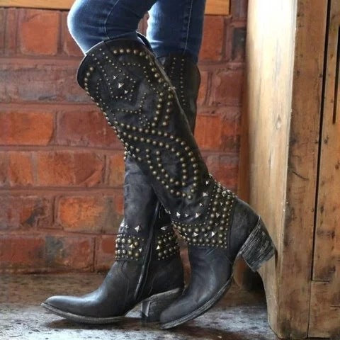 Noelle - Retro High Ankle Boots