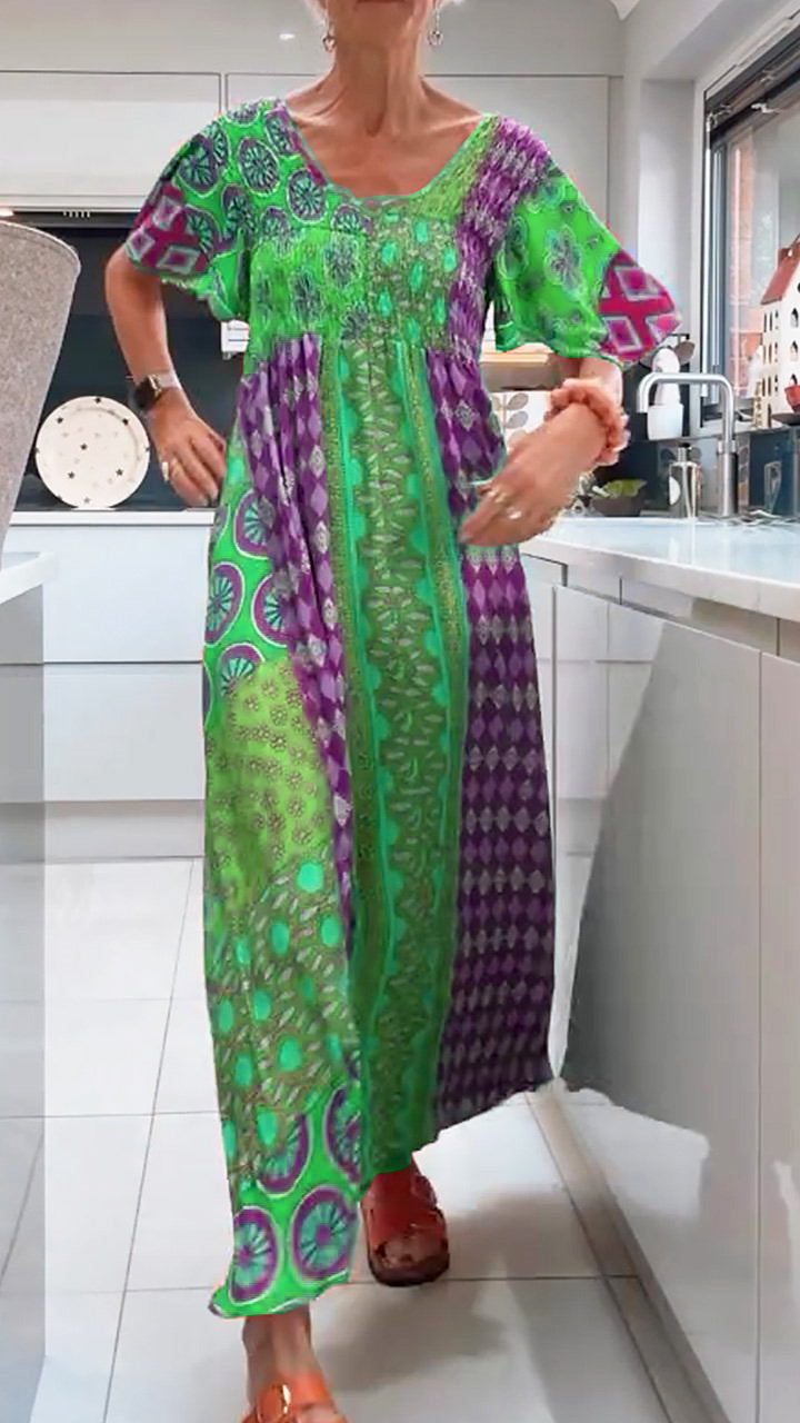 Agnieszka  – Elegancka Sukienka Midi w Wzór Paisley
