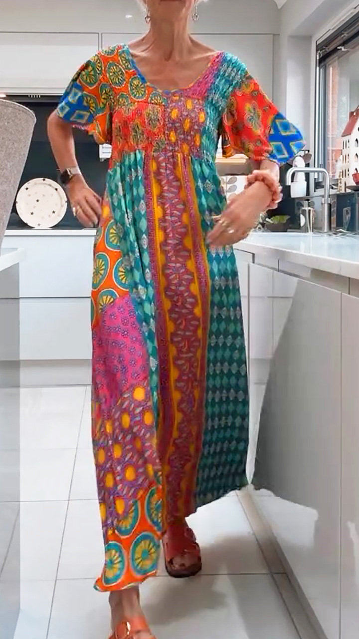Agnieszka  – Elegancka Sukienka Midi w Wzór Paisley