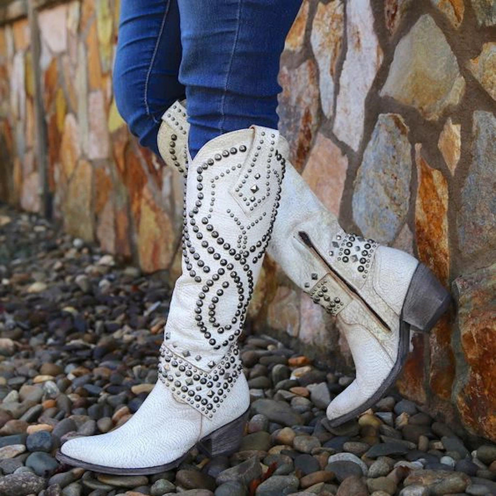Noelle - Retro High Ankle Boots
