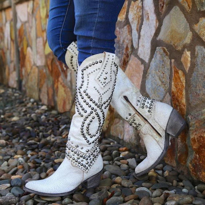 Noelle - Retro High Ankle Boots