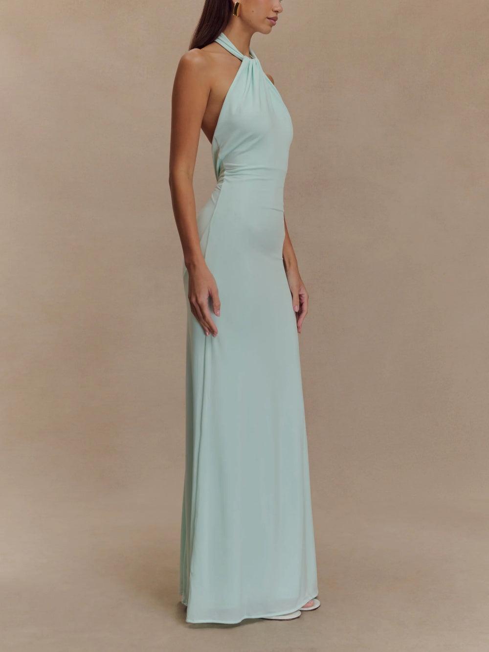 Alicja - Elegancka Sukienka Halter w Ciepłych Barwach