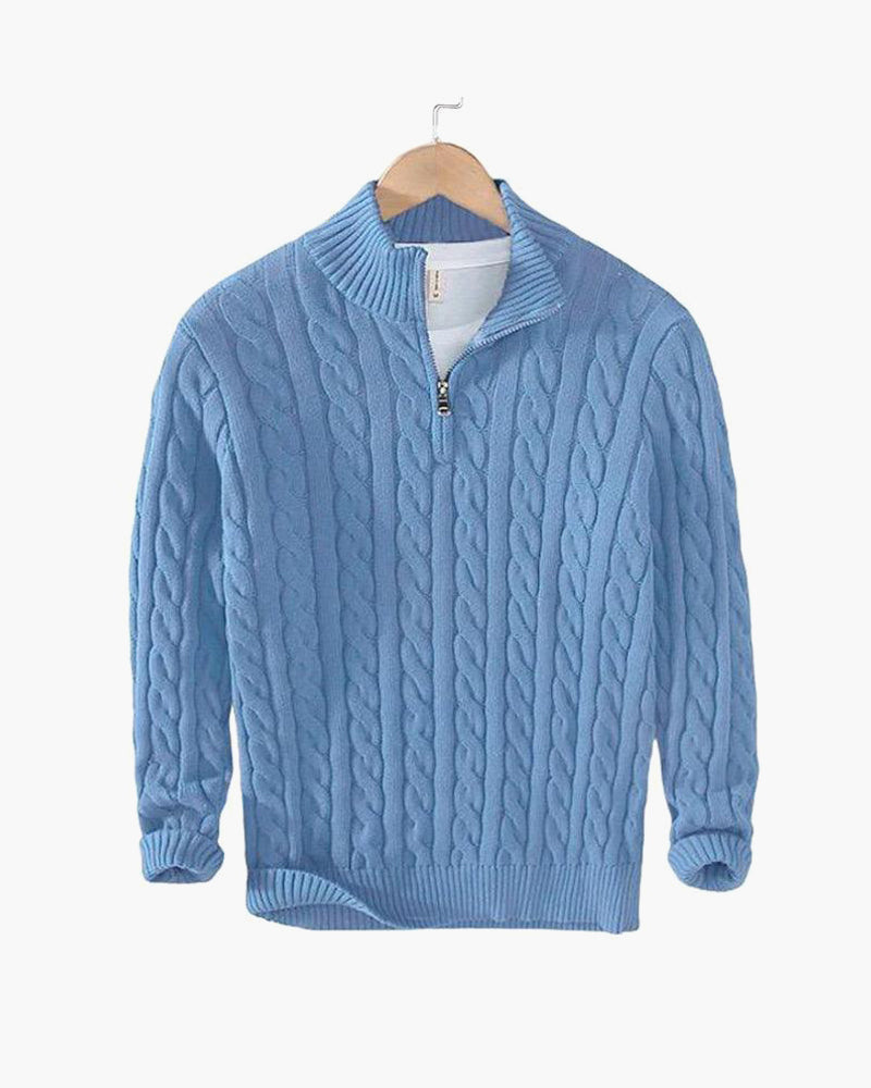 Corleone Classics – Sweter Dzianinowy z Półzamkiem
