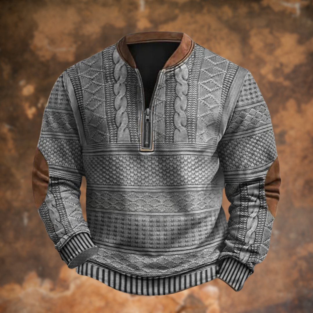 Anton – Sweter z dzianiny z detalem na zamek