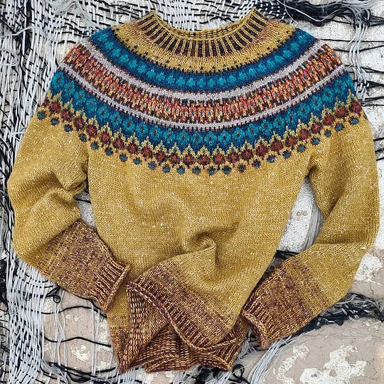 Bea - Kolorowy sweter z unikalnym nadrukiem