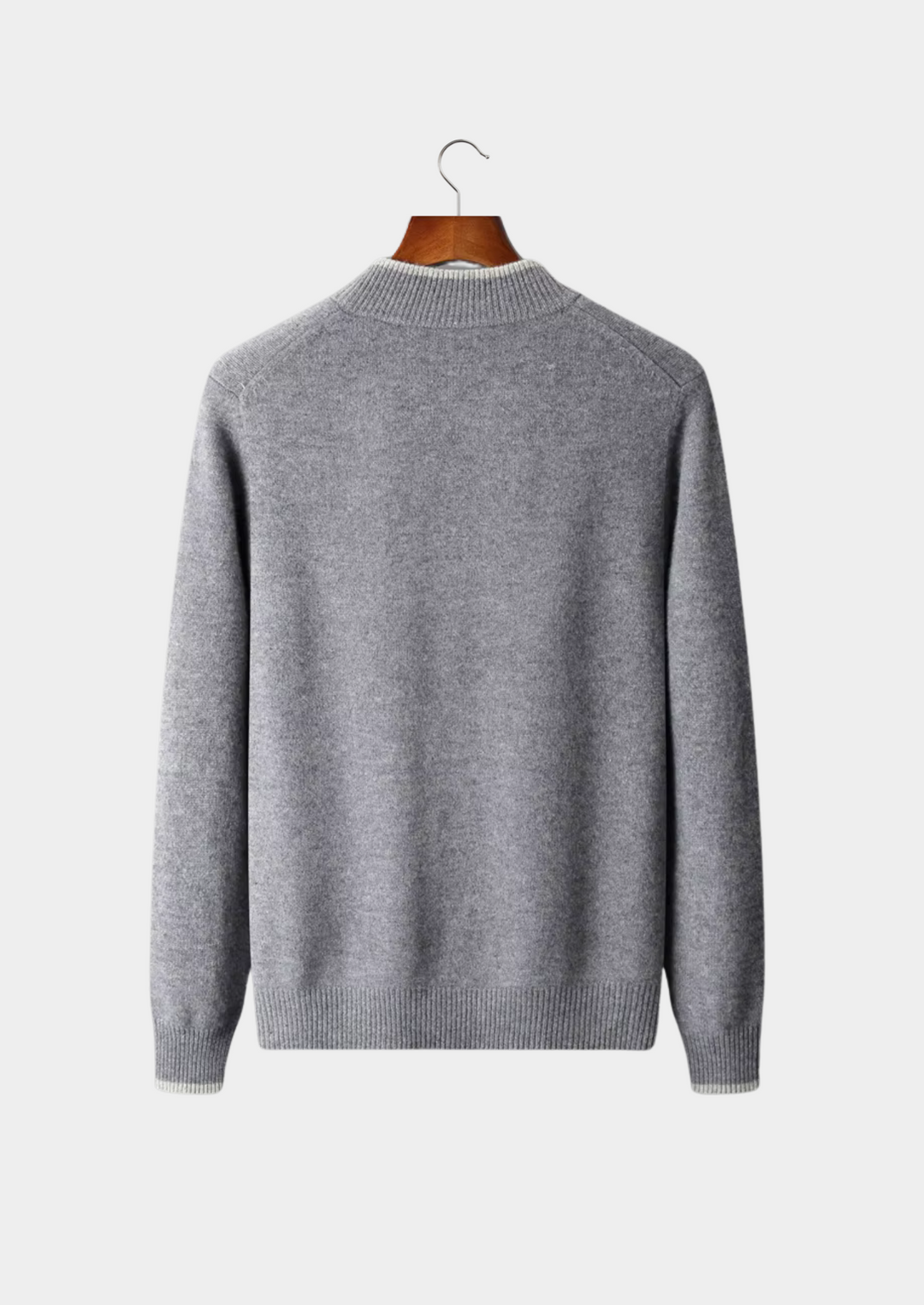 KARDIGAN MERINO ZIP W DWUKOLORZE