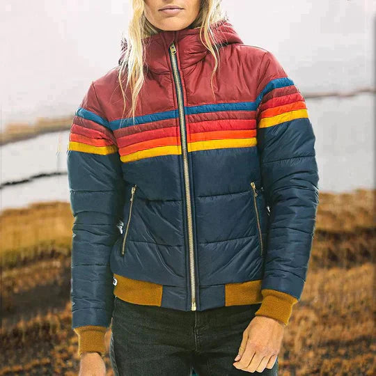 Elena™ | Retro Parka z Kapturem z Sztucznego Futra