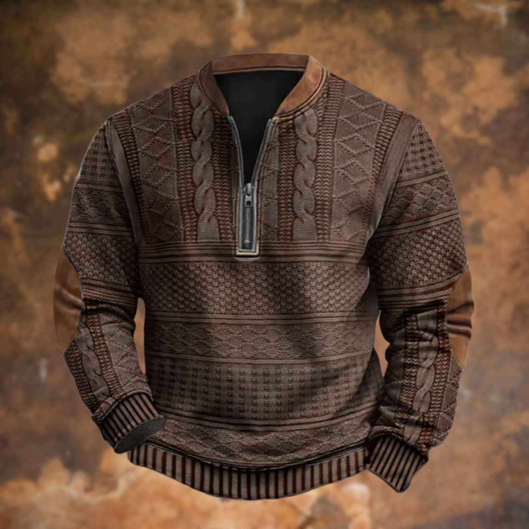Anton – Sweter z dzianiny z detalem na zamek