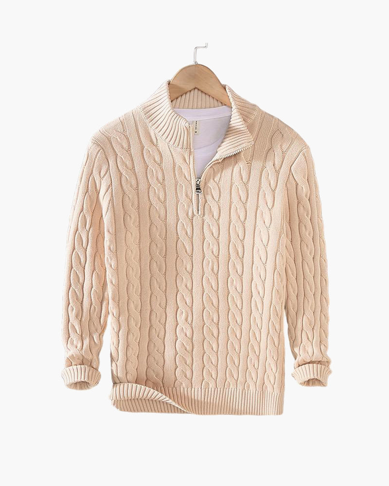 Corleone Classics – Sweter Dzianinowy z Półzamkiem