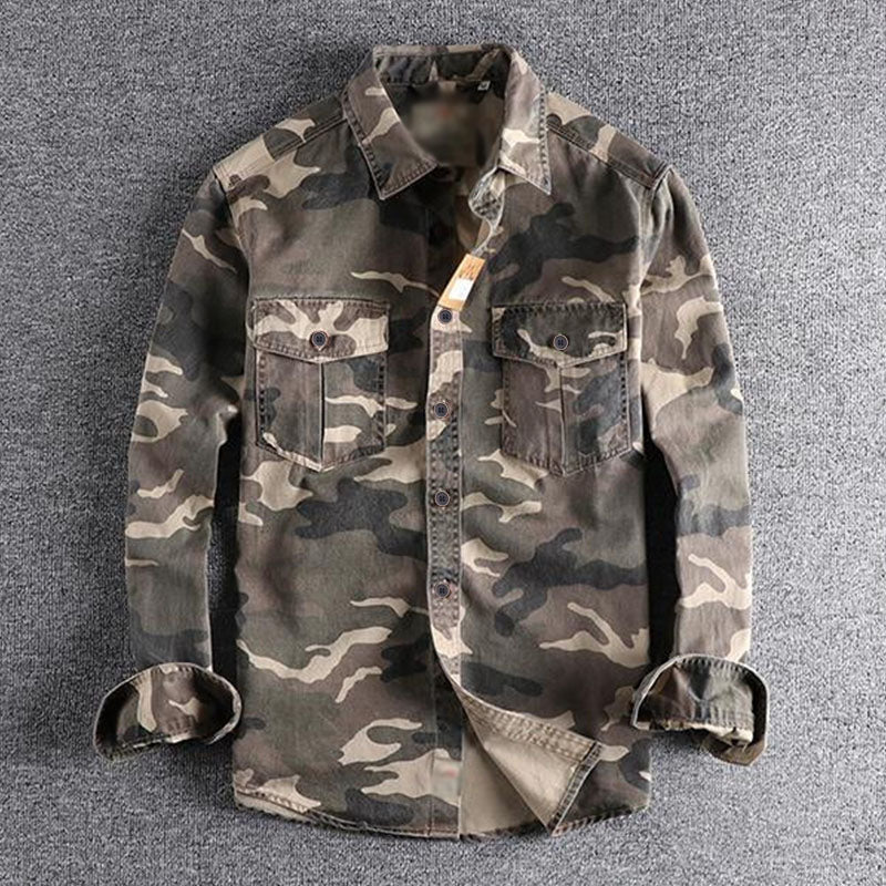 MĘSKA KOSZULA KARGO CAMO W PRANIE 88116439M