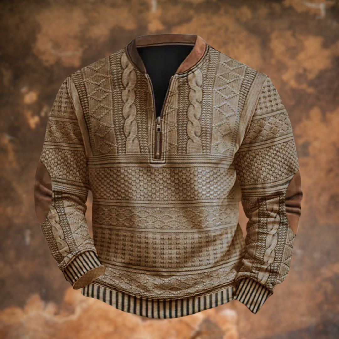 Anton – Sweter z dzianiny z detalem na zamek