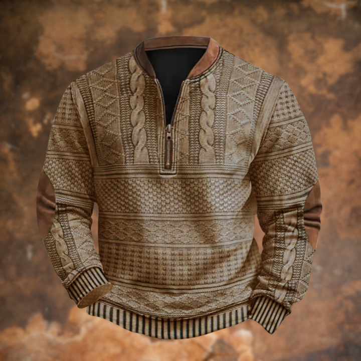 Anton – Sweter z dzianiny z detalem na zamek