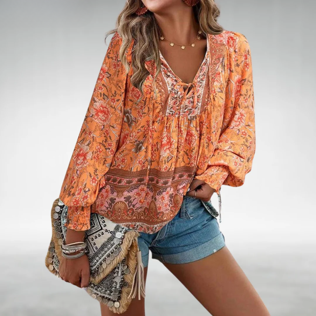 Caisyn | Boho Kwiatowa Bluzka