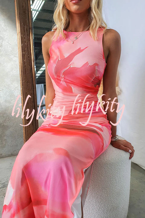 Zuzanna – Kwiatowa Sukienka Maxi z Tiulową Warstwą