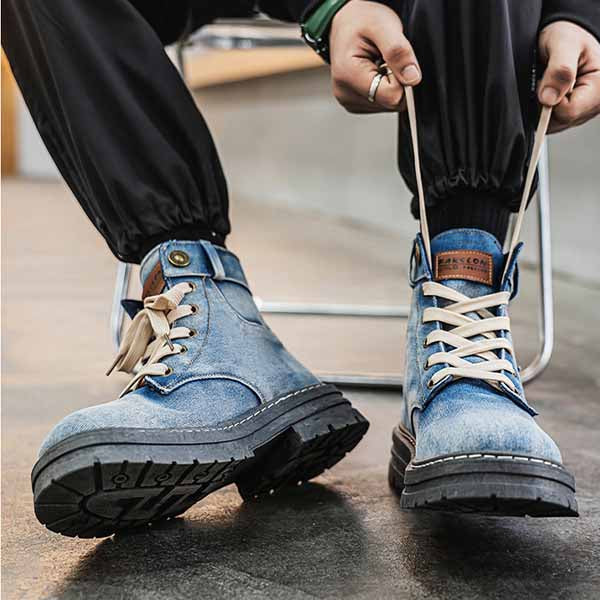 MĘSKIE TRENDY DENIMOWE WYSOKIE BOTKI MTA1880G8I
