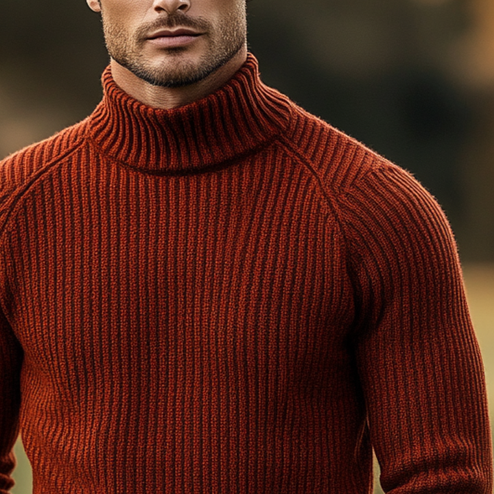 Męski sweter z golfem w jednolitym kolorze MTA2816H4X
