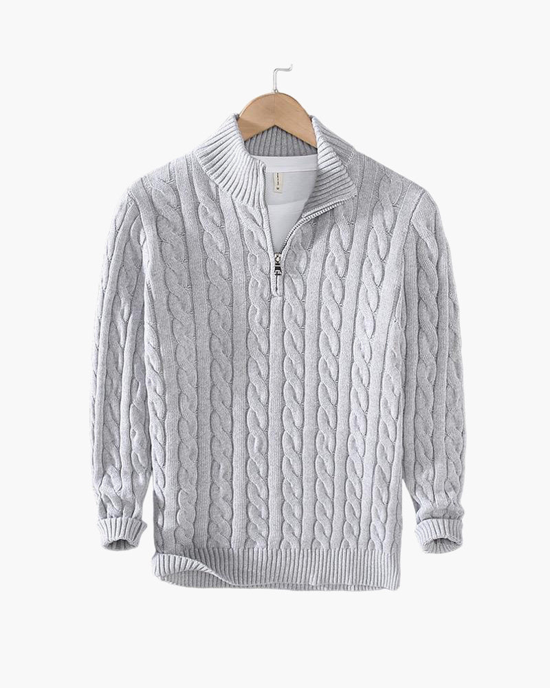 Corleone Classics – Sweter Dzianinowy z Półzamkiem
