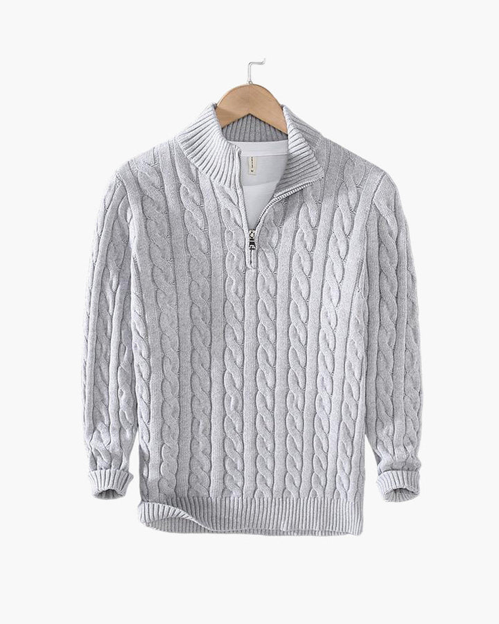 Corleone Classics – Sweter Dzianinowy z Półzamkiem