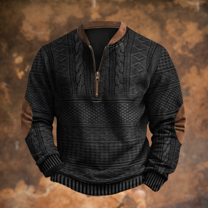 Anton – Sweter z dzianiny z detalem na zamek