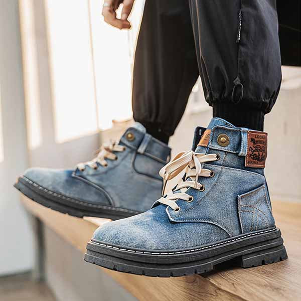 MĘSKIE TRENDY DENIMOWE WYSOKIE BOTKI MTA1880G8I