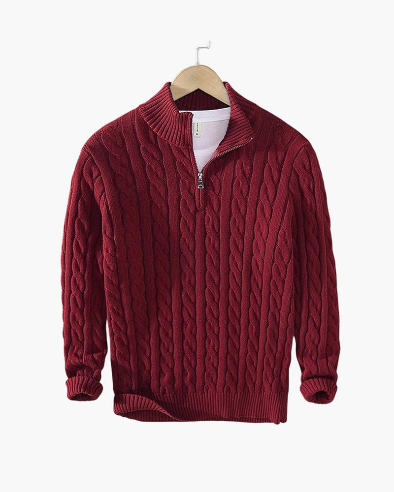 Corleone Classics – Sweter Dzianinowy z Półzamkiem