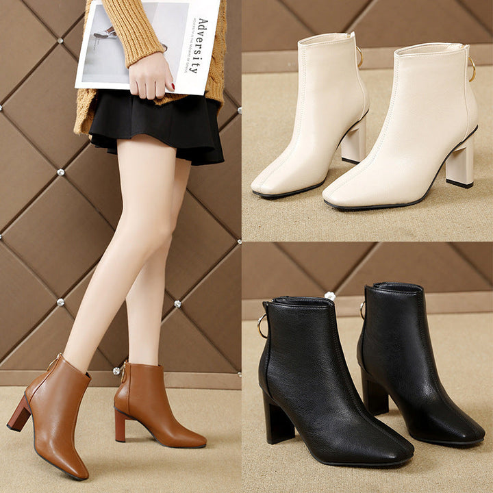 Aurelia – Eleganckie Casual Skórzane Botki dla Kobiet
