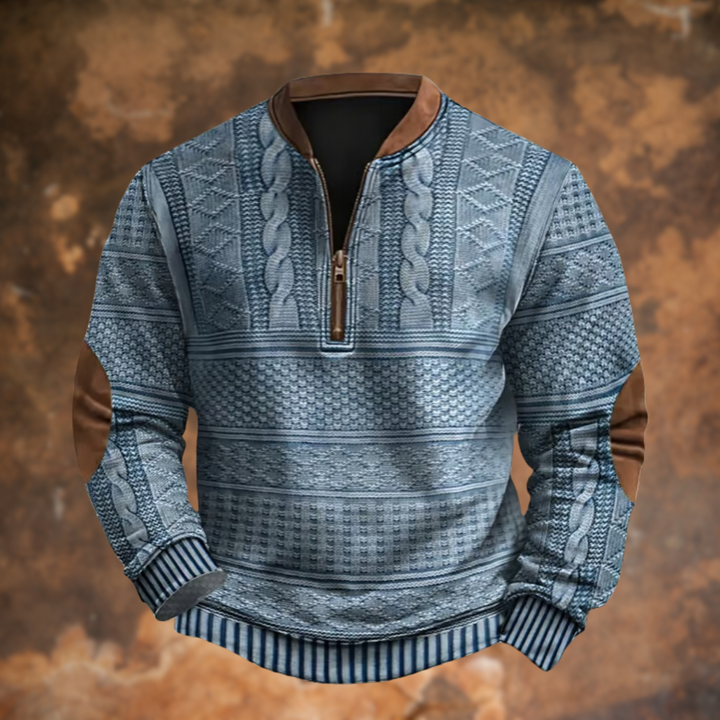 Anton – Sweter z dzianiny z detalem na zamek