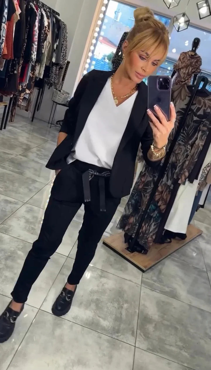 Adela - Elegancki Komplet z Marynarką i Spodniami