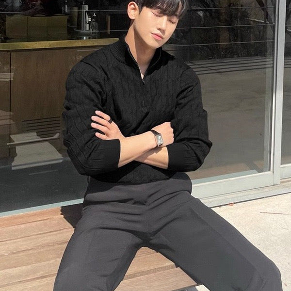 GWANGJU Sweter z pół-zamkiem