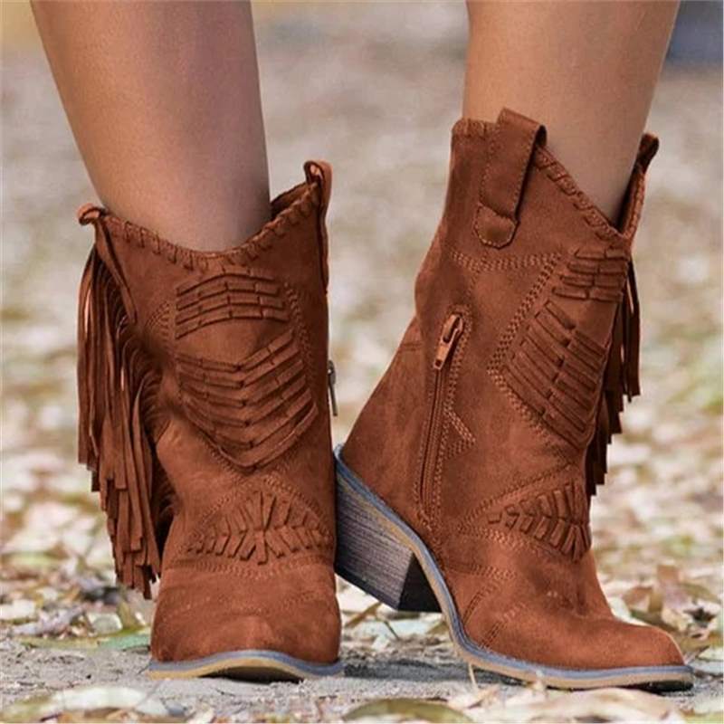 Cora – Botki Boho z Frędzlami