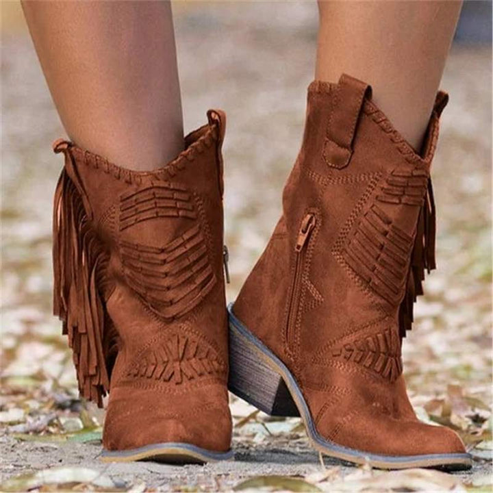 Cora – Botki Boho z Frędzlami