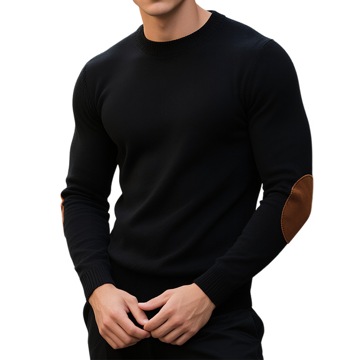 Męski Retro Casual Sweter z Okrągłym Dekoltem w Jednolitym Kolorze MTA1179H0TO