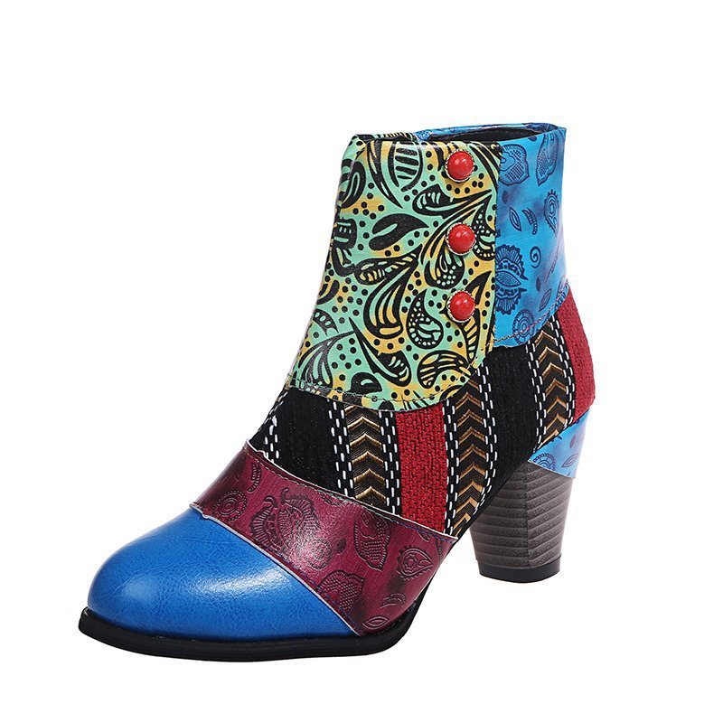 Adeline – Eleganckie Retro Skórzane Botki Damskie
