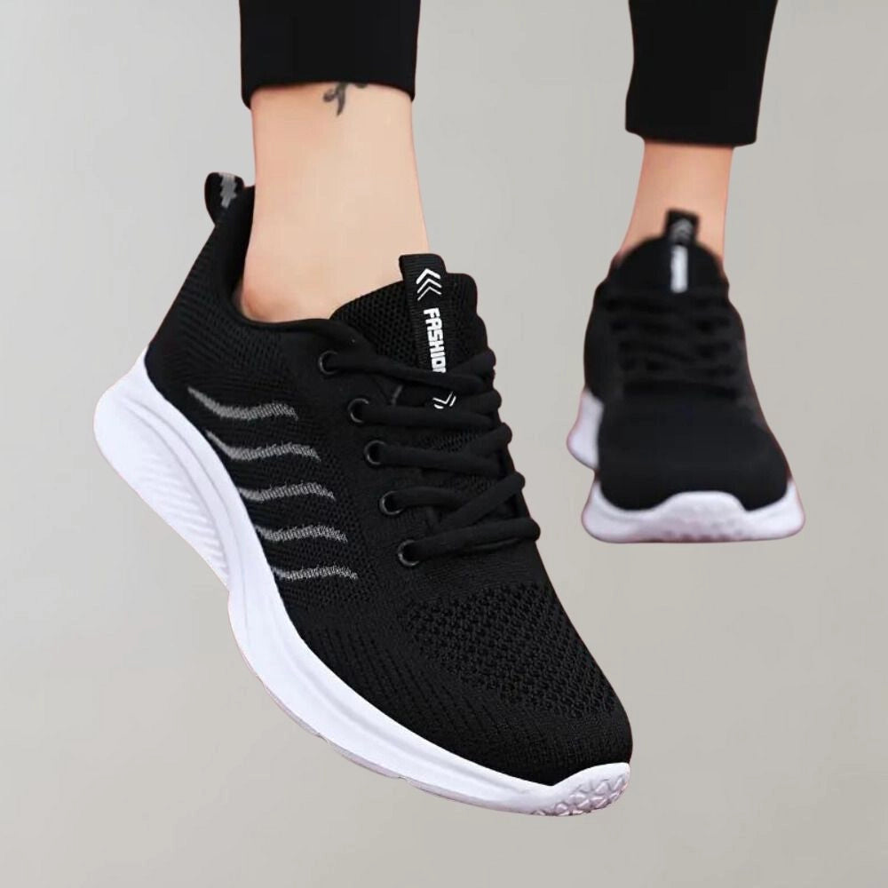 Avara Women's Lightweight Black Running Shoes - Breathable and Comfortable