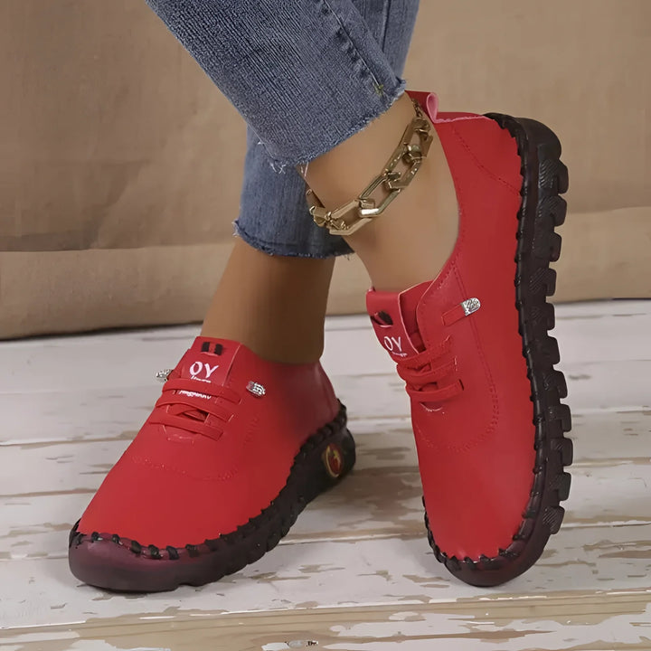 Brązowe Mokasyny Skórzane z Łańcuchem - Eleganckie Damskie Buty na Co Dzień