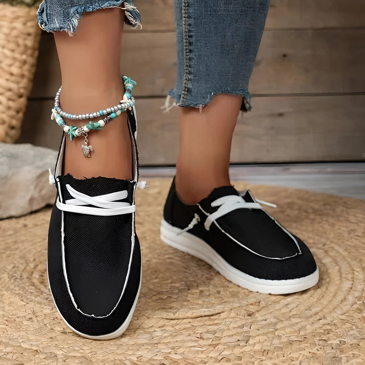 Eco-Friendly Beige Linen Sneakers for Women - Breathable Casual Footwear
