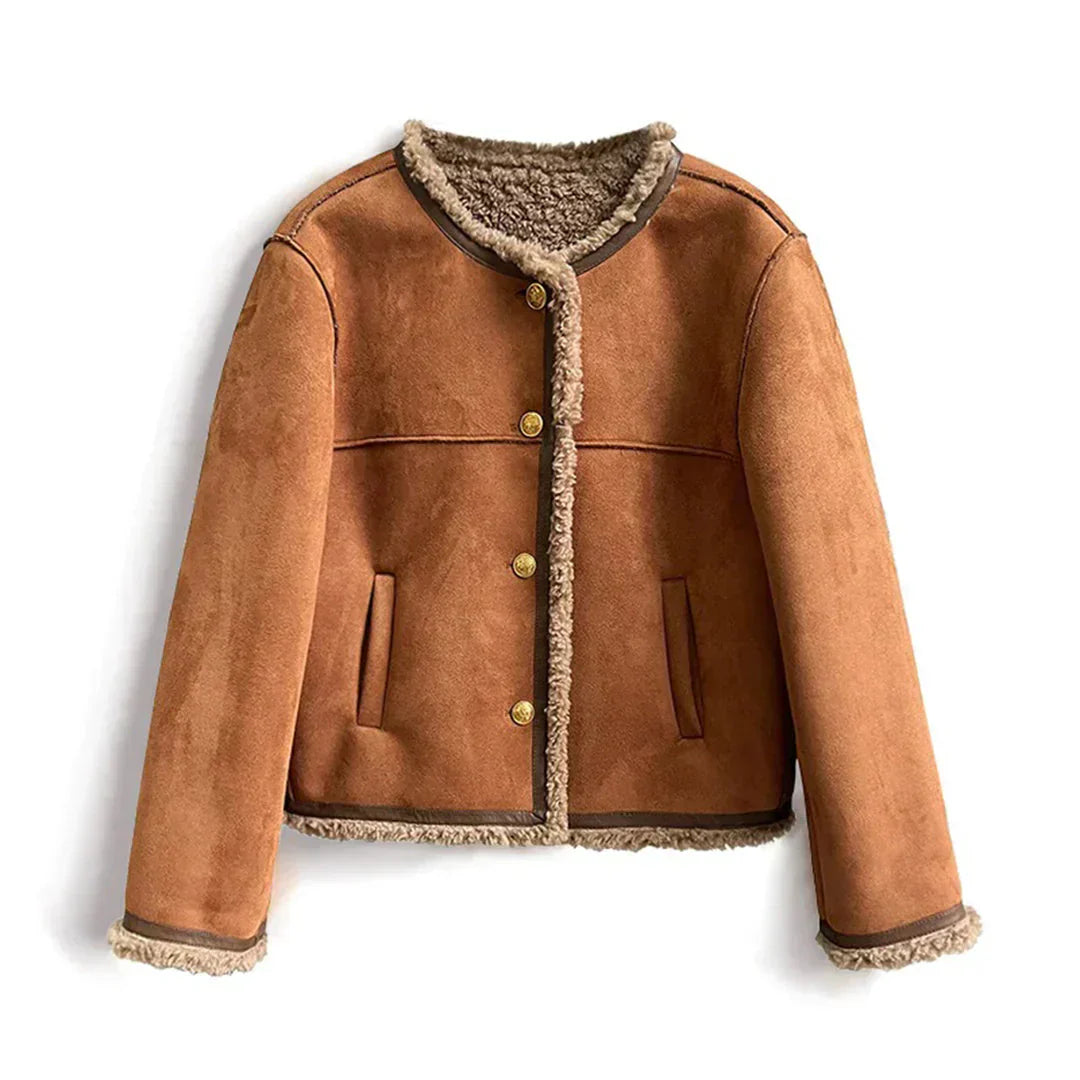 Isabella™ Shearling Button-Up Jacket