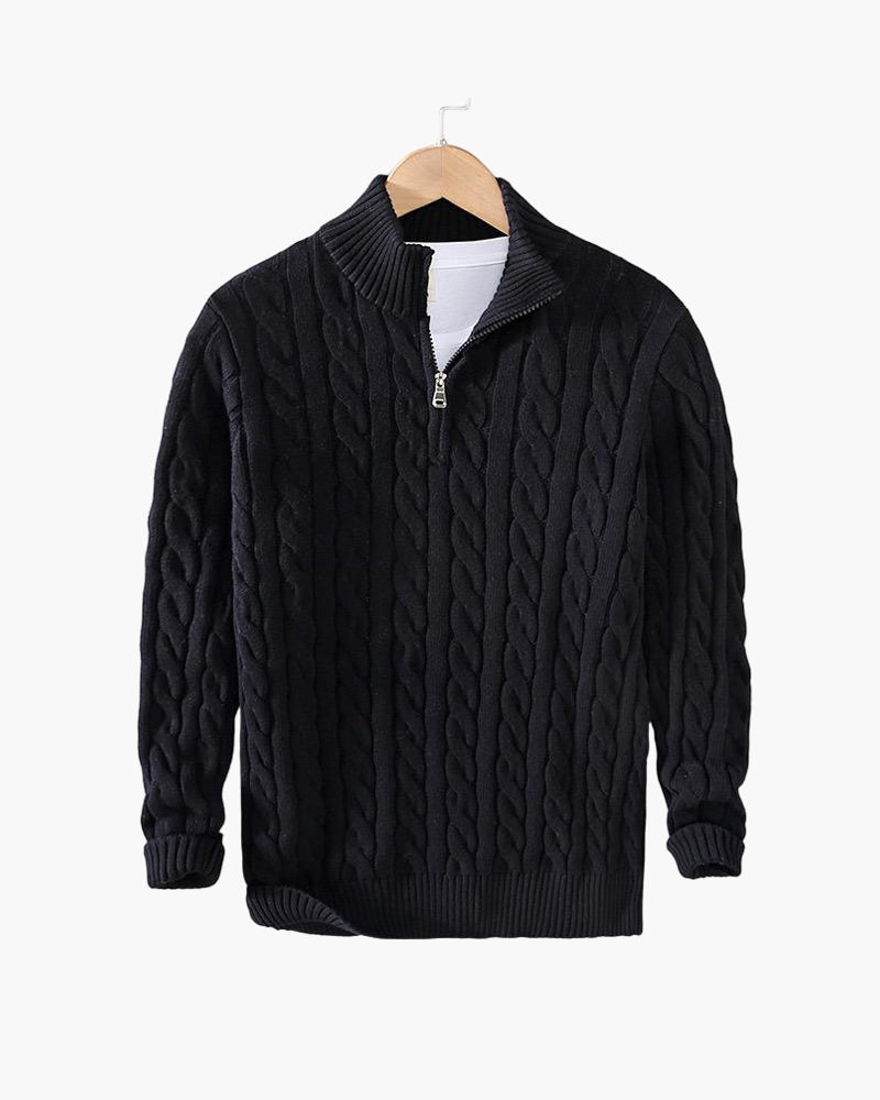 Corleone Classics – Sweter Dzianinowy z Półzamkiem