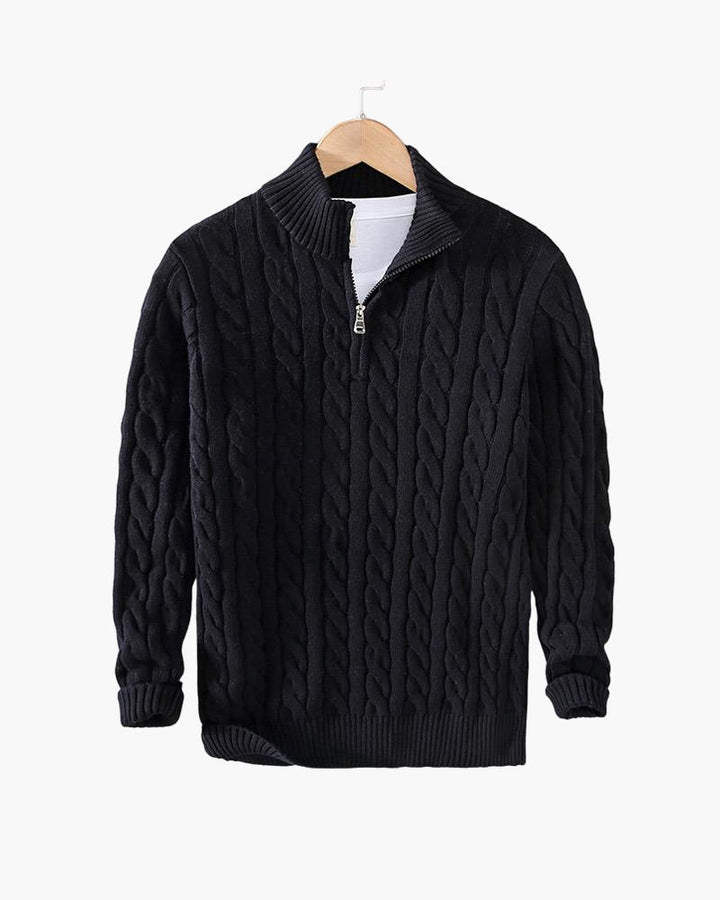 Corleone Classics – Sweter Dzianinowy z Półzamkiem